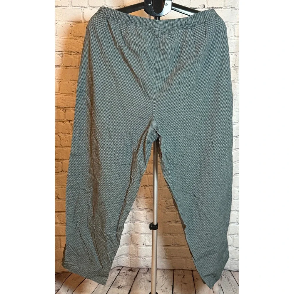 Tommy Hilfiger Mens XL Green Navy Micro Check Cotton Pajama Lounge Pants